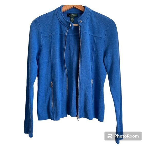 Lauren Ralph Lauren Women's Full Zip Knit Sweater Jacket Size PS 100% cotton - Picture 1 of 10